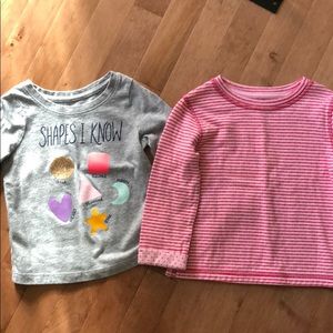 Bundle of 2 Cat & Jack toddler girls shirts
